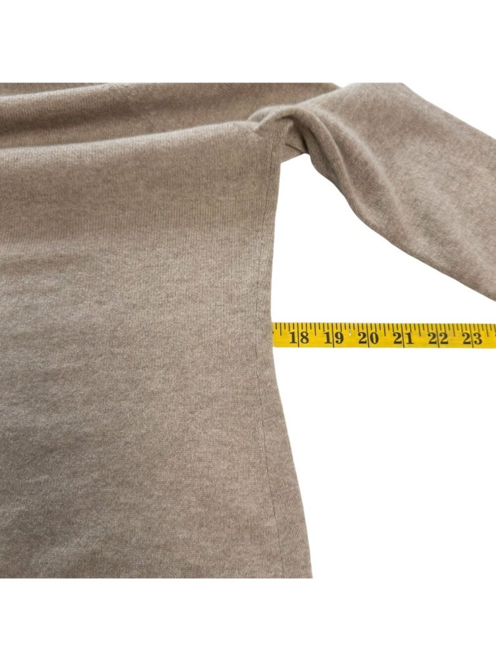 Vintage Nordstrom Cashmere Sweater Womens Size M Turtleneck Heather Oatmeal  90s - Picture 9 of 12